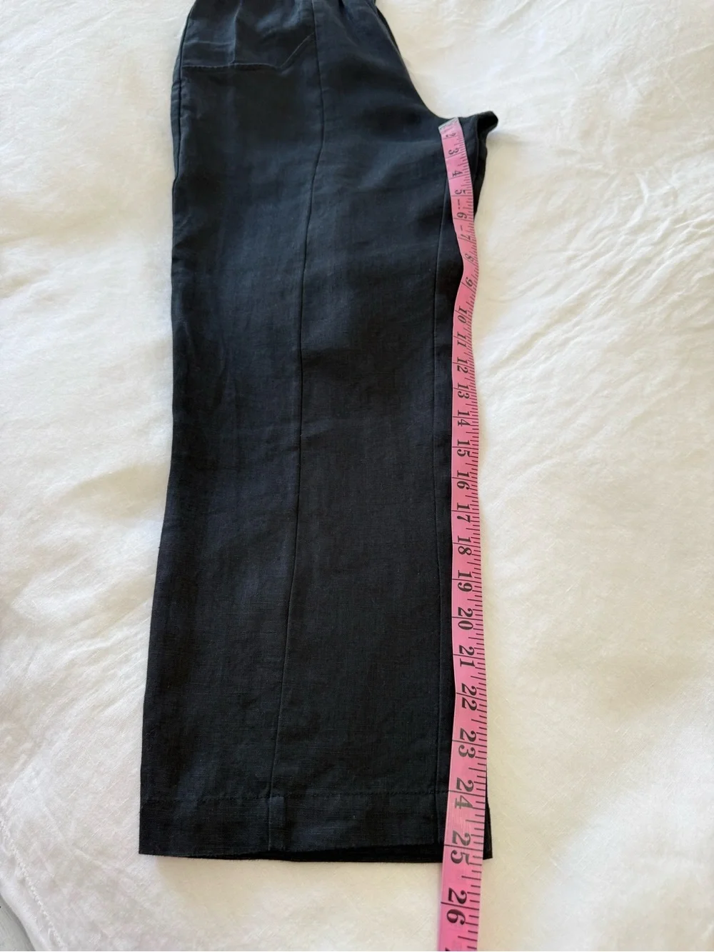 Quince | Women’s Small | Lot Of 2 White Black Linen Tapered Leg Ankle Pants